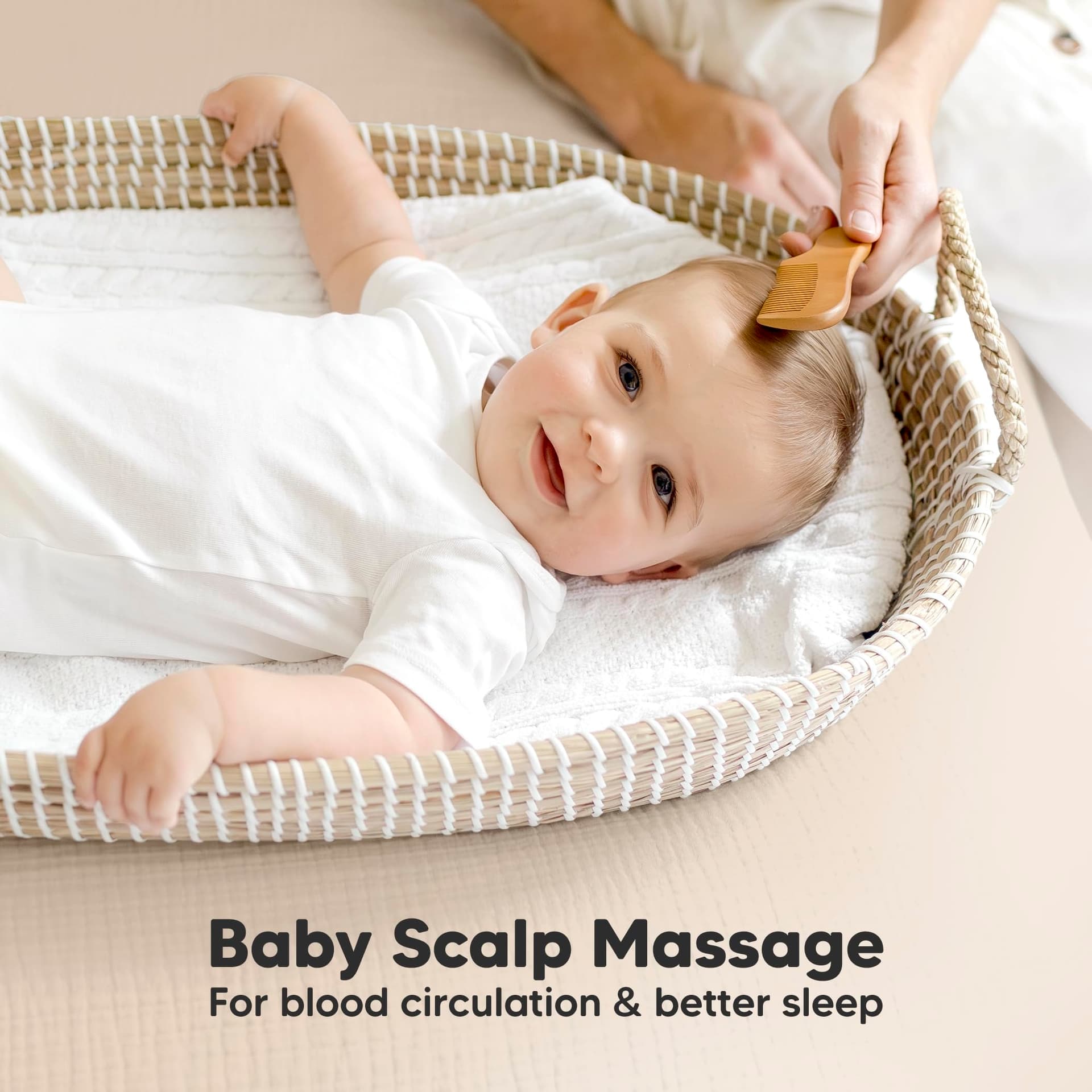 Baby Hair Brush Set for Newborns - Soft Goat Bristle Wooden Baby Brush and Comb Set Newborn Grooming Kit for Cradle Cap, Durable & Gentle, Boy, Girl Infant Essentials Care Kit (Oval, Walnut) thumbnail 5
