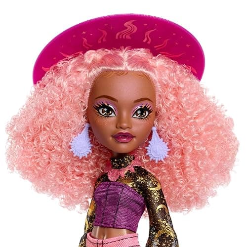 ​Monster High Doll, Moonspell Magic by Monster High Rae Lumina | Sun Witch in Pink Skirt with Cauldron Surprise & Accessories like Candle, Hat & Spellbook, JMB91 thumbnail 4