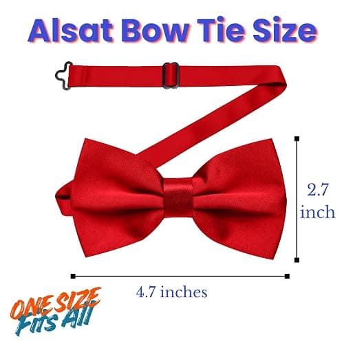 alsat Men's Bow Ties - Pre Tied Bowtie for Men Women Boys - Mens Adjustable Bow Ties for Formal Wear thumbnail 6