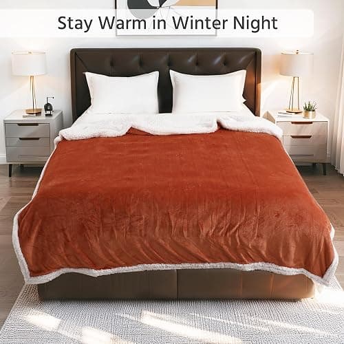 YUSTAL Electric Heated Blanket Full Size 72x84 Inch - Super Soft Flannel Warm Blanket with 10 Heat Settings, 1-12H Auto Shut Off Timer, Machine Washable (Pumpkin) thumbnail 6