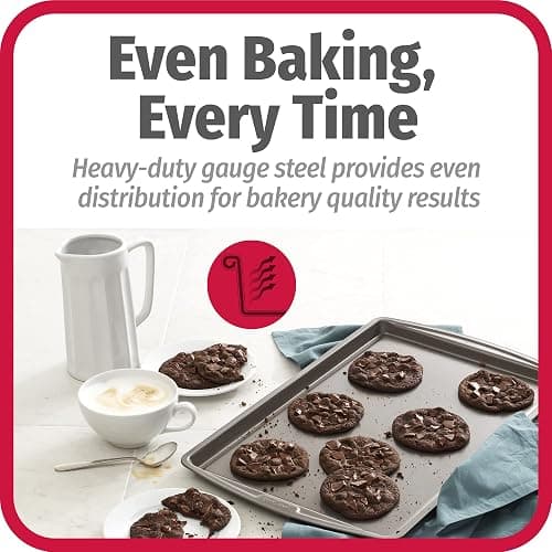 GoodCook Everday Nonstick Carbon Steel 17 x 11-Inch Baking Sheet Set, 2 Pack – Medium Sized Carbon Steel Cooking Pans, Bakeware Set, Cookie Sheets for Baking, Oven Pan Set thumbnail 4