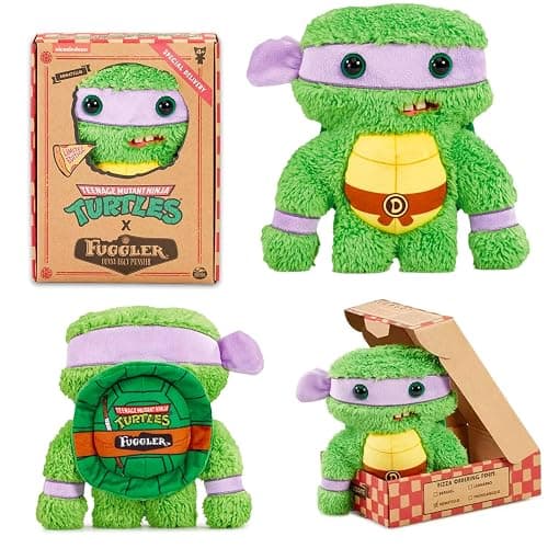 Fuggler Teenage Mutant Ninja Turtles Plushies Set for Kids - Bundle 2 Fuggler Donatello and Leonardo 9 Inch Dolls, Plus Sticker & More | TMNT Funny Ugly Plush Set for Boys, Girls thumbnail 3