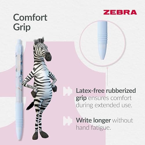Zebra Pen Z-GRIP Smooth Glam Black Ink Ballpoint Pens 3pk 1.0mm Medium Point Retractable Ink Pens with Clip - Smooth Writing Pens with Low Viscosity Ink, Comfort Grip - 3 Pens Multipack (Blue Marble) thumbnail 3