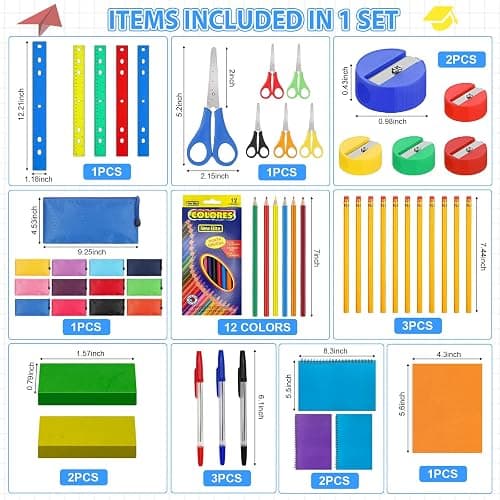 Back to School Supplies Bundle Kit for Kids Bulk Church Sunday School Supply for Classroom School Supply Box Grades K-5 Christian Charity Donation Supplies for Christmas Child Shoebox Gift (12) - 12 thumbnail 2