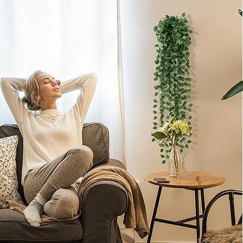 12 Pack 86Ft Fake Plants Artificial Vines for Room Decor, Faux Ivy Greenery Garland for Home Teen Girls Bedroom Living Aesthetic Farmhouse Dorm Wall Decoration, Wedding Easter Christmas Party Gift thumbnail 6