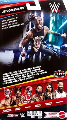 Mattel WWE Elite Jevon Evans Action Figure & Accessories | Series #126 Set, 6-inch Collectible Jevon Evans with 25 Articulation Points & Swappable Hands​​ thumbnail 6