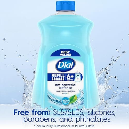 Dial Antibacterial Liquid Hand Soap Refill, Spring Water, 52 fl oz (Pack of 3) - Spring Water - 52 Fl Oz (Pack of 3) thumbnail 5