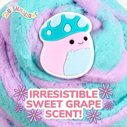 Original Squishmallows Pyle The Mushroom Premium Cloud Slime, Grape Scent, 8 oz. Jar Storage Container with Figurine Topper, Rubber Charm, Goodie Bags Stuffers, Kids Party Favors, Sensory Toys thumbnail 5