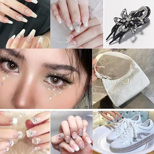 Evernew Crystal Rhinestones Nail Gems Round Crystal Rhinestones for Crafts, Mixed 6 Sizes with Tweezer and Wax Pencil Kit, 4300 PCS, SS6-SS20 thumbnail 6