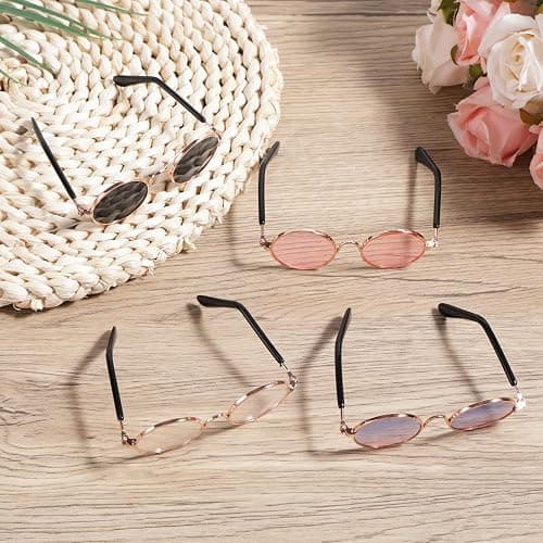 BOXOB 4pcs Doll Glasses, 4 Colors Plastic Doll Dress up Eyeglasses Toy Glasses Costume Accessories Compatible with 5.12 Inch thumbnail 7