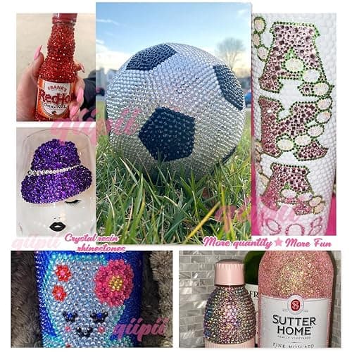 qiipii 24000Pcs 24 Color 3mm Crystal Resin Rhinestones w B7000 Glue for Bedazzling Crafting Flatback Stones Colorful Crystals Gems Diamonds Charms for Nails Eyes Face Makeup Crafting Tumblers Crafts thumbnail 6