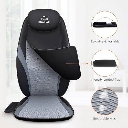 Snailax Shiatsu Back Massager with Heat Massage Chair Pad Kneading Back Massager for Pain Relief Deep Tissue Chair Massage Pad for Office Home, Gifts for Dad,Mom thumbnail 5