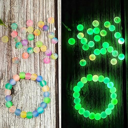 JHYlilia Glow in The Dark Glass Beads for Jewelry Making, 1600Pcs 6MM 24 Grids Crystal Gemstone Beads Round Spacer DIY Craft Bead for Bracelet Necklace Earrings Phone Lanyard Wedding Decor thumbnail 7