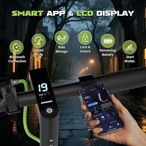Electric Scooter, 10"/8.5" Solid Tire, 500W/350W Powerful Motor & 19/22 MPH Top Speed, 28/25/22/16 Miles Long Range, Folding E Scooter with Dual Braking for Teens and Adults thumbnail 5