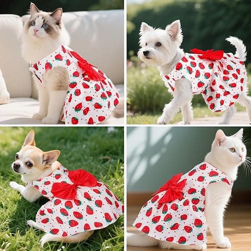choyaxo Floral Dog Dress Cute Dog Skirt Pet Dress Summer Pet Clothes for Puppy Small Cats thumbnail 6