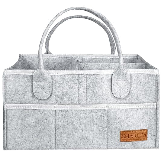Essential Baby Caddy for Newborns. Spacious, Sturdy & Portable Diaper and Nappy Caddy for Newborn Essentials, Nursery Storage Basket & Organiser for Baby Shower Gifts & Registry Must-Haves Grey thumbnail 8