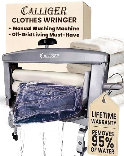 Northwood Calliger Gray Clothes Wringer - Better Moisture Removal Manual Clothes Washer Than Portable Washing Machine/Portable Dryer - Heavy Duty Off Grid Washing Machine Laundry Wringer - Image 1