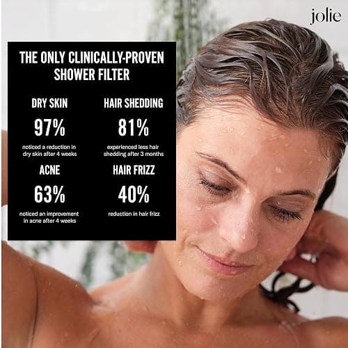 The Jolie Filtered SHOWERHEAD with Shower Water Filter System- High Pressure Showerhead, Hair and Skincare Accessory to Improve Beauty and Personal Care Routine (New Brushed Steel) thumbnail 5
