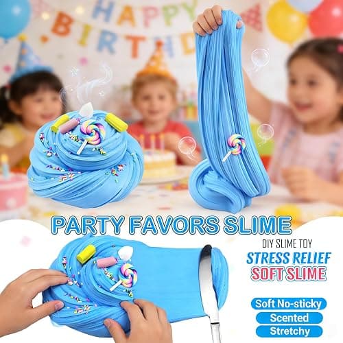 ZONEWAY 7 Pack Cake Butter Slime Kits, Soft and Non-Sticky Slime Kit Party Favors for Girls and Boys thumbnail 4