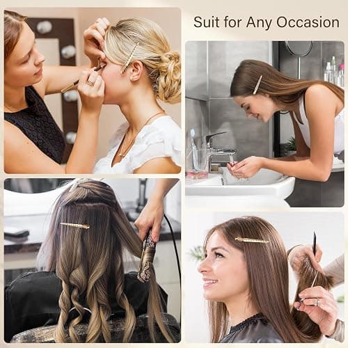 40PCS Metal Duck Bill Hair Clips for Women Alligator Curl Clips for Styling | CWJCYTNSN 3.5 Inch Rustproof Metal Hair Clips for Thick Hair & Thin Hair, Gold Styling Clips with Holes for Salon thumbnail 7