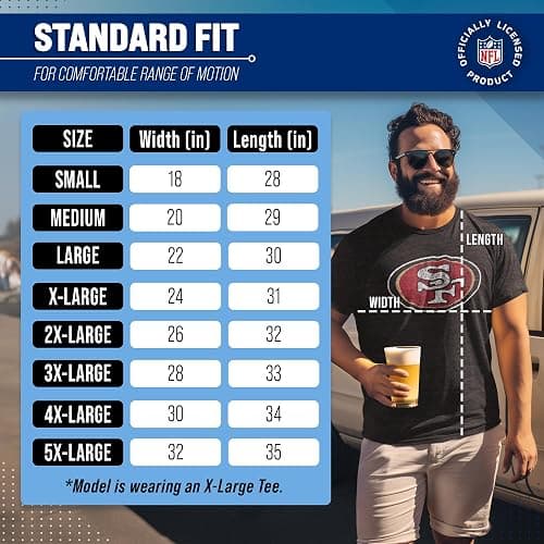 Team Fan Apparel NFL Modern Throwback T-Shirt - Cotton & Polyester Short Sleeve Adult Sports Tee thumbnail 6