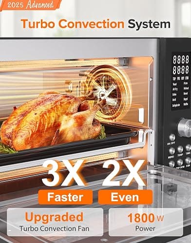 Nuwave Bravo Pro Smart Air Fryer, 21QT, 12-in-1 Functions, 50-450°F Range, 1800W Power, PFAS-Free - Black thumbnail 2