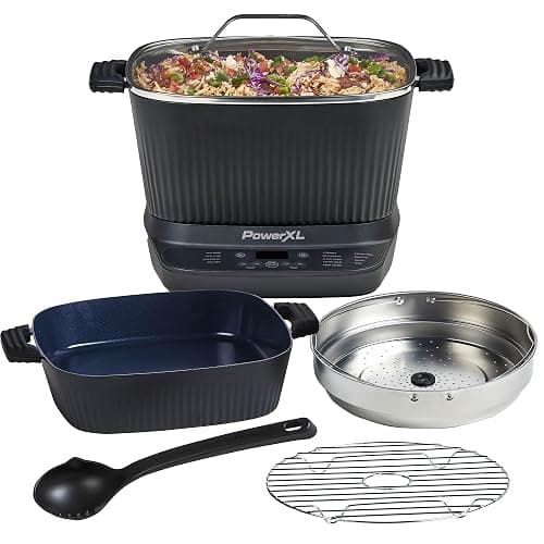 STIRMAX DELUXE 7.5 Quart Digital Multi-Cooker with Automatic Paddle to Stir and Shred, 9 in 1 programmable presets to Sauté, Sear, and Brown Food Before Simmering – Accessories, Skillet, & Cookbook - Image 1
