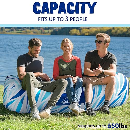 AlphaBeing Inflatable Lounger Beach Chair Accessories, Air Sofa Hammock Inflatable Couch for Camping Backyard Lakeside with Compression Sacks, Ideal Outdoor Gifts for Adults thumbnail 5