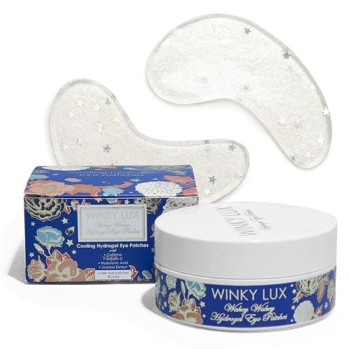 Winky Lux Wakey Wakey Hydrogel Eye Patches – Cooling Under Eye Patches for Puffiness, Dark Circles & Bags, Infused with Caffeine, Vitamin C & Hyaluronic Acid - Image 1