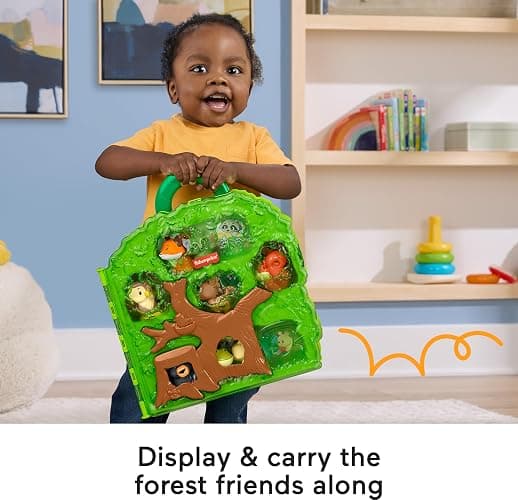 Fisher-Price Little People Toddler Toy Forest Friends Carry Case Playset with Animal Figures for Pretend Play Kids Ages 1+ Years thumbnail 4