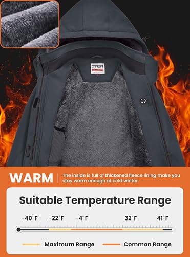 WULFUL Women's Waterproof Ski Jacket Warm Winter Coats Windproof Winter Jackets for Women Fleece Lined Windbreaker with Hood thumbnail 3