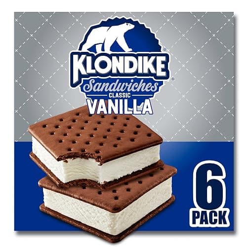 Klondike Ice Cream Sandwich Vanilla 6 Count for a Delicious Frozen Dessert Kosher Certified Ice Cream Simple Dessert Made With No Artificial Growth Hormones 4.23 fl oz - Image 1