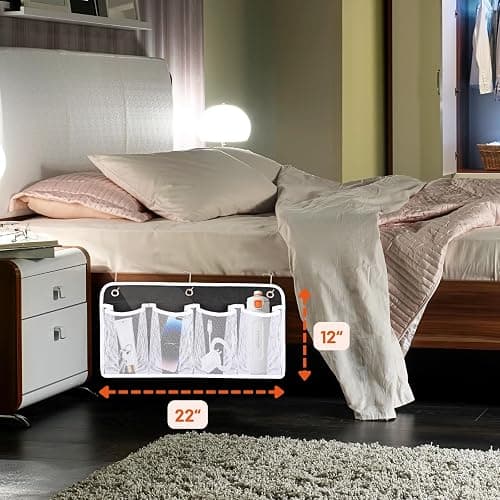 RV Shoe Storage for Bedside - 4 Pocket Wall Mounted Entryway Shoes Rack | Bed Hanging Pocket Organizer, Bedside Caddy Storage Organizer for Headboards Bunk Beds Dorm Rooms,RV & Camper Essentials thumbnail 5