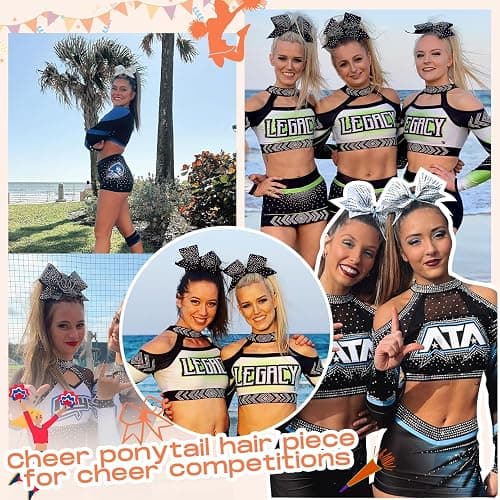 SEIKEA Cheer Ponytail Hair Piece, 18" Straight Cheerleader Hairpiece Ponytail Extension for Cheer Competitions, Dance, Costume, Dress up, Soft Natural Look for Teens Girls Blonde thumbnail 4