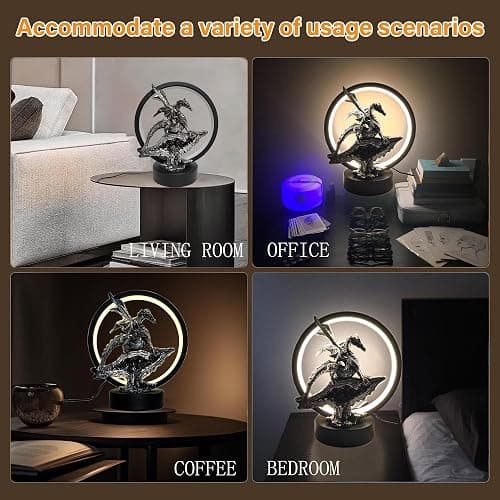 Hmusnwol Dragon Lamp Collectible Decor-Dungeons and Dragons Gifts - 6.15 inch LED Circle Table Lamp for Dragons Lover,Bedroom/Bookshelf/Desk thumbnail 4