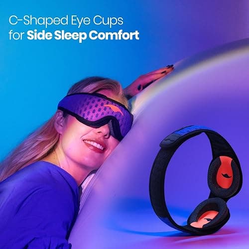 Manta Pro Sleep Mask - 100% Light Blocking Sleep Mask for Side Sleepers, Breathable and Comfortable, Spacious & Zero Pressure for Long Lashes, Perfect for Sleep/Travel/Nap/Shift Work thumbnail 3