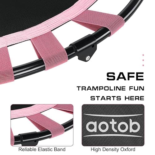 AOTOB 40/48" Fitness Trampoline for Adult, Max Load 450 LBS, Foldable Mini Trampoline with Durable Bungees,Small Rebounder Exercise Trampoline with Bar for Workout for Quiet & Safely Cushioned Bounce thumbnail 4