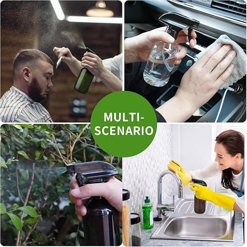 Arkeiliy 2-Pack Leakproof Spray Bottles (300ml/10oz) - Adjustable Nozzle for Fine Mist & Jet Stream | Premium Refillable Plastic Bottles for Hair Styling, Plant Misting, Cleaning Solutions (Clear) thumbnail 6