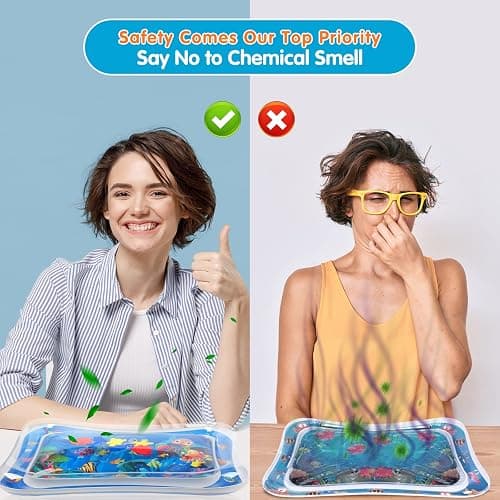 Infinno Inflatable Tummy Time Water Mat, Baby Sensory Toys 3-24 Months | Leakproof play surface, builds neck and core strength, fills and drains fast, portable design, easy travel thumbnail 6