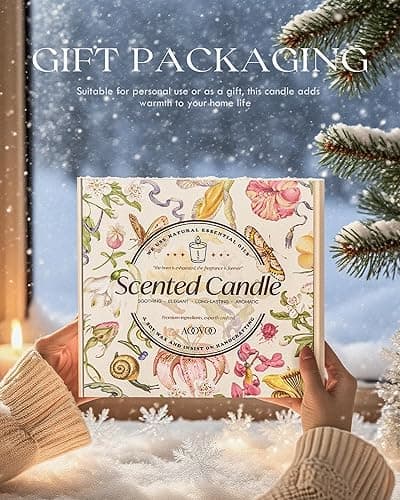 AOOVOO Christmas Candle Set - 4PC Scented Candles, 28 oz Soy Candles, Soy Candle for Home Scented, Balsam Fir/Cedar&Patchouli/Cinnamon&Apple/Vanilla Cake thumbnail 8