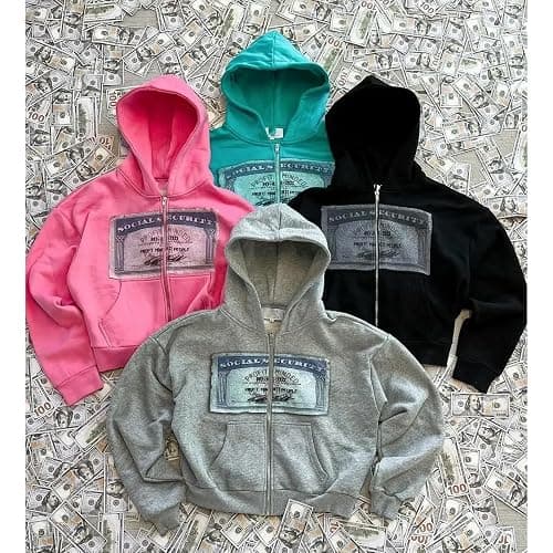 Zip up Hoodie Y2k Oversized Graphic Hoodies Unisex Grunge Jackets Streetwear Vintage 2000s Emo Clothes thumbnail 2