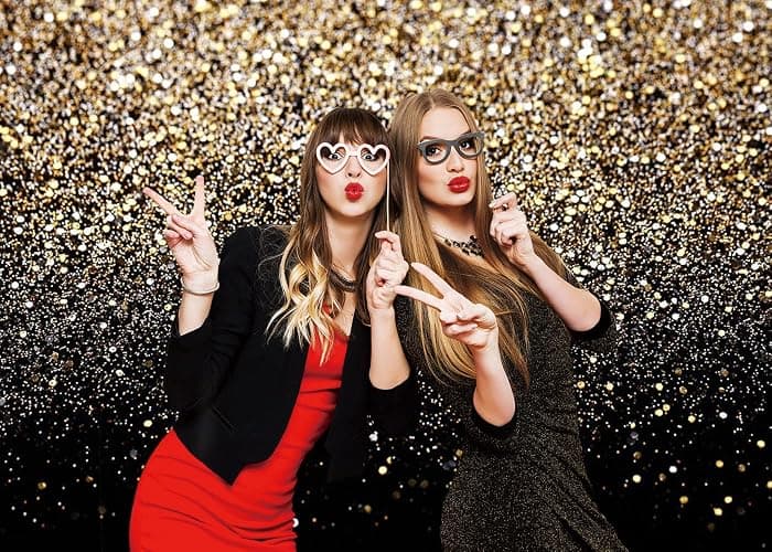 LTLYH 7x5ft Black and Gold Glitter Backdrop Happy New Year Eve Banner Decorations 2026 Gold Glitter Effect Backdrop for Birthday Party, New Year, Wedding, Glam Photo Booth Decoration 129 thumbnail 2