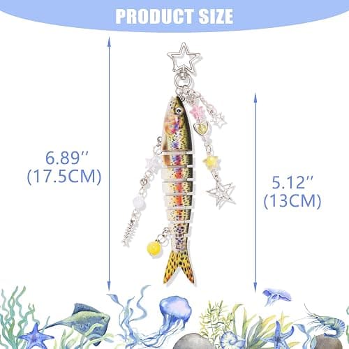 XGALBLA Cute Lifelike Fish Keychain, Aesthetic Y2K Charms Keychain Accessories for Bag Charms Purse Gift, Fishing Gifts - Fish-8 thumbnail 2
