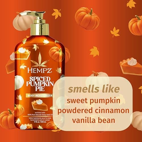 Hempz Pie Body Moisturizer, Body Lotion, Spiced Pumpkin, 17 fl.oz. | Hemp-derived formula softens and hydrates skin for lasting comfort all day thumbnail 3
