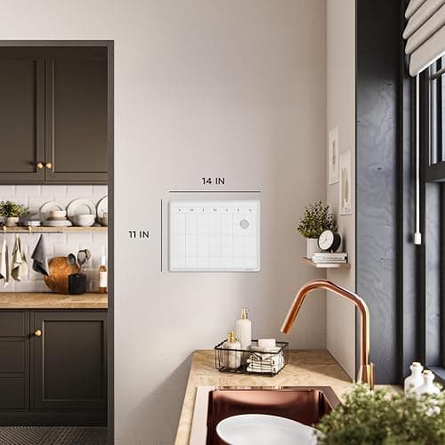 U Brands Magnetic Monthly Calendar Whiteboard, 14" x 11", Dry Erase Monthly Planner Board, Magnetic Calendar for Home, Office, Kitchen, Classroom, Includes Marker & Magnet thumbnail 2