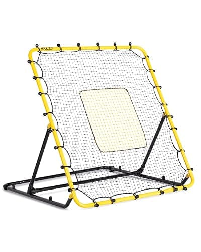SKLZ Fielding Trainer - Baseball & Softball Pitch-Back Rebound Net - Ground, Line Drive & Fly Ball Return Settings - 4 x 4.5-Foot Steel Frame, UV & Weather Resistant Bungee Net, Easy-Fold Design - FIELDING TRAINER - Image 1