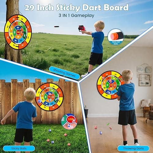 VATOS 2 Pack Bow and Arrow Toy with LED Light - 4 in 1 Archery & Dart Game Set with 20 Suction Cup Arrows, Shark Glow Target & Dart Board - Indoor/Outdoor Birthday Gift for Kids Boys Girls Ages 5-12 thumbnail 4