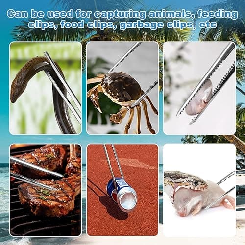 Heavy Duty Snake Feeding Tongs,15" Extra Long Stainless Steel Reptile Feeding Tongs Tweezers for Ball Python,Fish Aquariums, Reptiles Snakes, Tank Accessories Terrarium Supplies thumbnail 5