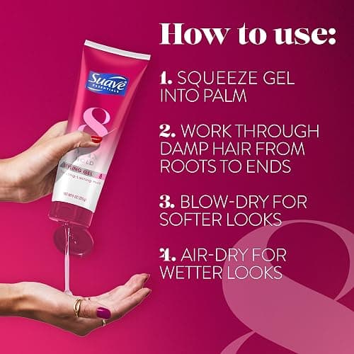 Suave Essentials Styling Gel, Max Hold 8 Sculpting – Edge Control Gel, Curly Hair Gel, Strong Hold, Anti-Frizz Hair Products, Alcohol-Free, Scented, 9 Oz (Pack of 2) thumbnail 6