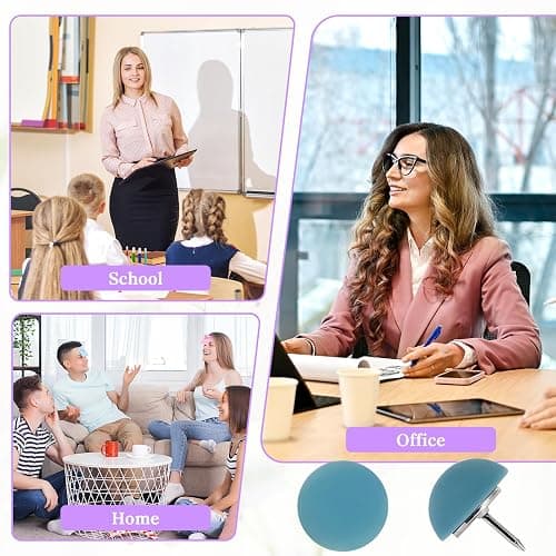 30 Pcs Matte Push Pins, Cute Decorative Push Pins, Colorful Resin Thumb Tacks with Steel Point, Reusable Round Matte Map Pin for Cork Board, Bulletin Board & Home Office (Packed in Box) thumbnail 5